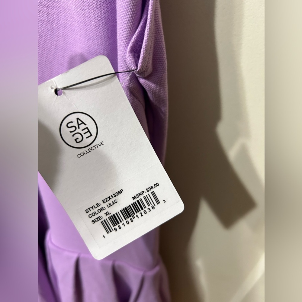 Pro Shop by Sage Collective Lilac Clubhouse Collared Half-Zip Dress Size XL- NWT - Picture 6 of 9